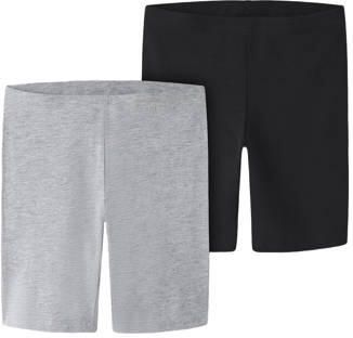 NAME IT KIDS bikershort zwart grijs melange (set van 2) Korte broek Meisjes Stretchkatoen - Foto 4