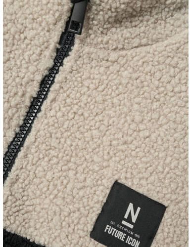 Name it KIDS bodywarmer NKMLAKET zwart beige Jongens Teddy Opstaande kraag 134 140 - Foto 2