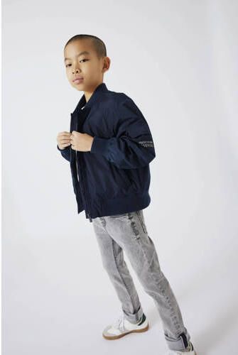 Name it KIDS bomberjack zomer NKMMACA met tekst donkerblauw Jas Jongens Polyester Ronde hals 152 - Foto 2