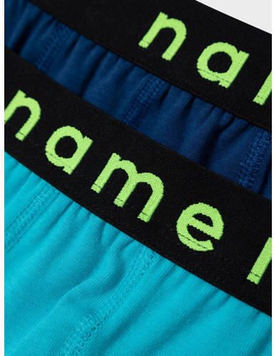 Name it KIDS boxershort NKMBOXER set van 2 d.blauw aqua Jongens Stretchkatoen 122 128 - Foto 2