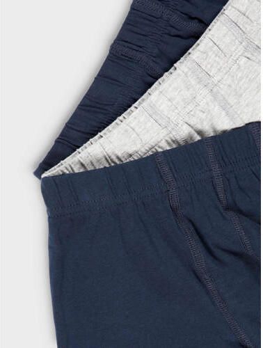 Name it KIDS boxershort NKMTIGHTS set van 3 grijs melange donkerblauw Jongens Stretchkatoen 146 152