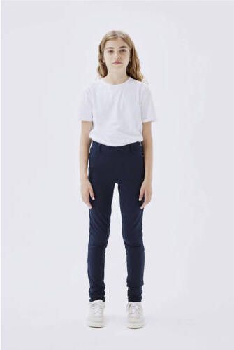 Name it KIDS legging NKFVIVIAN met katoen donkerblauw Meisjes Stretchkatoen 122 - Foto 5