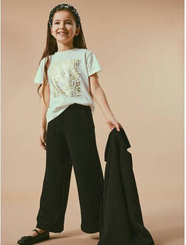 Name it KIDS broek NKFRYLULLE met glitters zwart Meisjes Polyester Effen 116