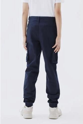 Name it KIDS cargobroek NKMRYAN donkerblauw Jongens Stretchkatoen Effen 164 - Foto 4