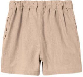 Name it KIDS casual short NKFFALINNEN zand Korte broek Beige Meisjes Katoen 116 - Foto 3