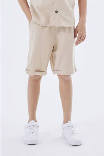 Name it KIDS casual short NKMFAHER beige Korte broek Jongens Viscose Effen 116