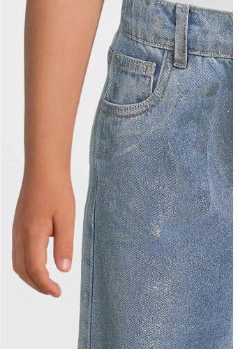 Name it KIDS coated straight fit jeans NKFROSE light blue denim Blauw Effen 116