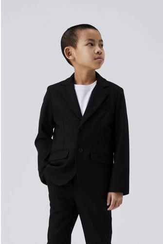 Name it KIDS colbert NKMRIRAMEL zwart Jongens Polyester Reverskraag Effen 116