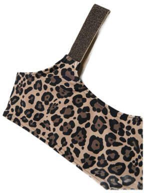 Name it KIDS crop bikini NKFZERIA bruin Meisjes Polyamide Panterprint 110 116 - Foto 2