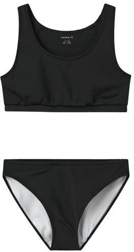 NAME IT KIDS crop bikini zwart Meisjes Polyamide Effen