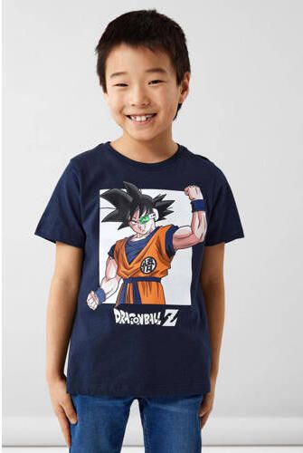 Name it KIDS Dragonball T-shirt NKMJAVIS met printopdruk donkerblauw Jongens Katoen Ronde hals 134 140