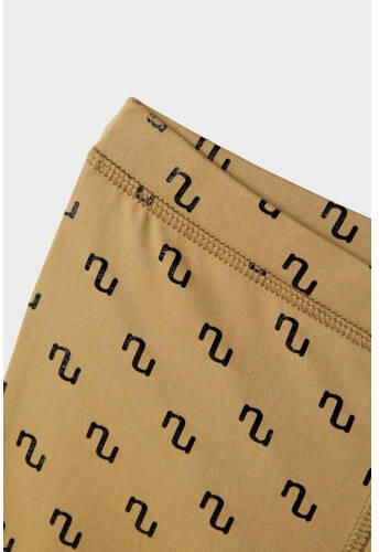 Name it KIDS flared broek NKFNIKANEL met all over print mosterd zwart Geel Meisjes Polyester 116