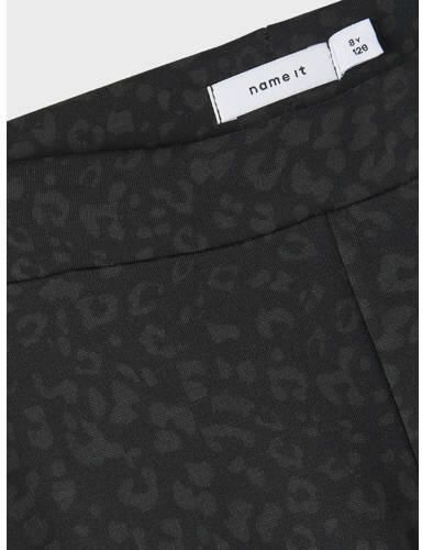 Name it KIDS flared broek NKFTRIKKALEO met panterprint zwart Meisjes Viscose 158 - Foto 4