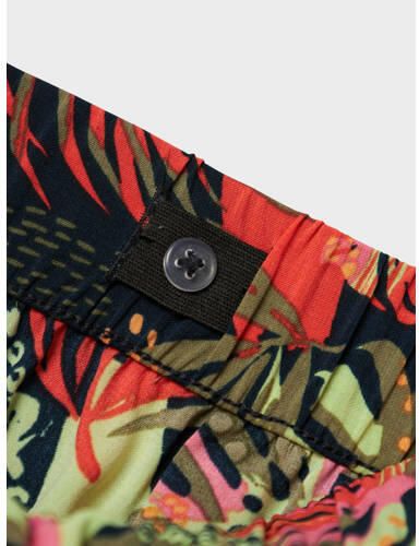 Name it KIDS gebloemde casual short NKFVINAYA donkerblauw groen rood Korte broek Meisjes Polyester 128