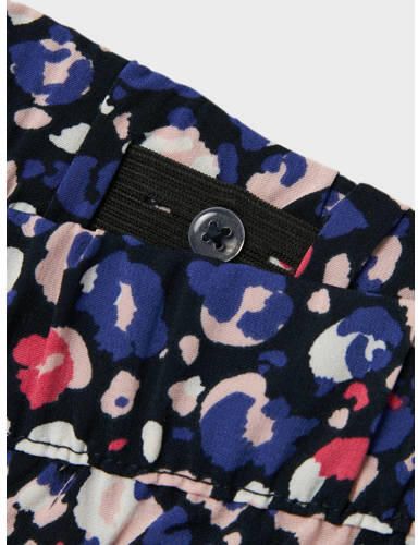 Name it KIDS gebloemde casual short NKFVINAYA donkerblauw'roze wit Korte broek Meisjes Gerecycled polyester 116