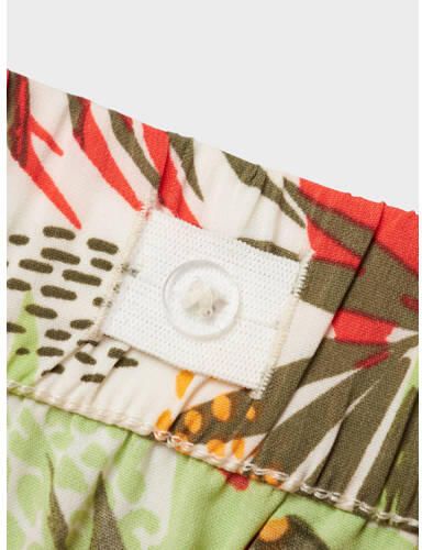 Name it KIDS gebloemde casual short NKFVINAYA groen rood wit Korte broek Meisjes Polyester 116