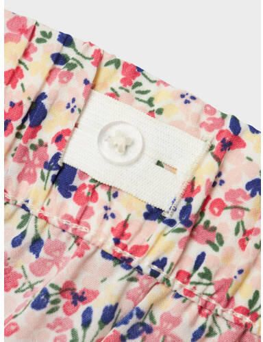 Name it KIDS gebloemde casual short NKFVINAYA roze wit paars Korte broek Meisjes Gerecycled polyester 122