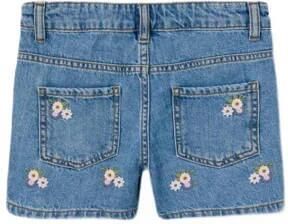 Name it KIDS gebloemde regular fit denim short NKFBELLA medium blue denim Korte broek Blauw 164 - Foto 3