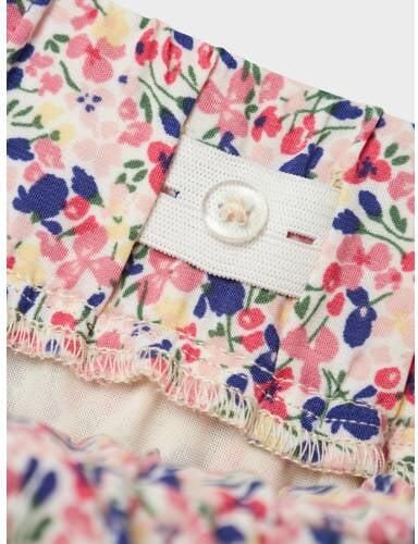 Name it KIDS gebloemde rok NKFVINAYA roze blauw geel Meisjes Gerecycled polyester 116 - Foto 3