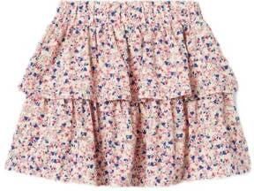 Name it KIDS gebloemde rok NKFVINAYA roze blauw geel Meisjes Gerecycled polyester 116 - Foto 2