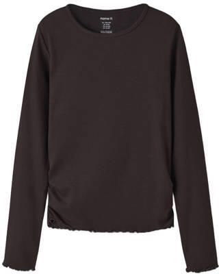 NAME IT KIDS gebreide longsleeve bruin Meisjes Katoen Ronde hals Effen