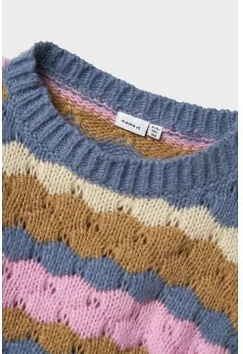 Name it KIDS gebreide trui blauw Meisjes Polyester Ronde hals All over print 134 140 - Foto 2