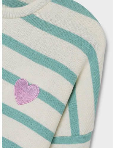 Name it KIDS gebreide trui groen Meisjes Viscose Ronde hals Streep 122 128