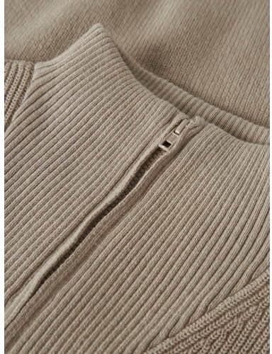 NAME IT KIDS gebreide trui lichtzand Beige Jongens Katoen Opstaande kraag