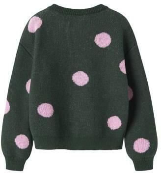 NAME IT KIDS gebreide trui met stippen groen Meisjes Polyester Ronde hals - Foto 3