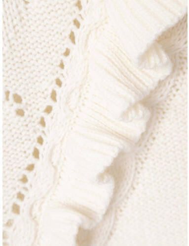 Name it KIDS gebreide trui NKFROSEMARIE met ruches ecru Meisjes Katoen Ronde hals 134 140