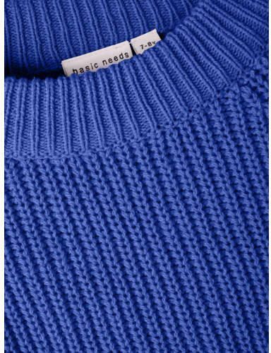 Name it KIDS gebreide trui NKFVENJA hardblauw Meisjes Katoen Ronde hals 134 140 - Foto 2