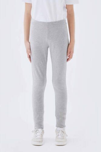 Name it KIDS gemêleerde legging NKFDAVINA grijs melange Meisjes Stretchkatoen 110 - Foto 3