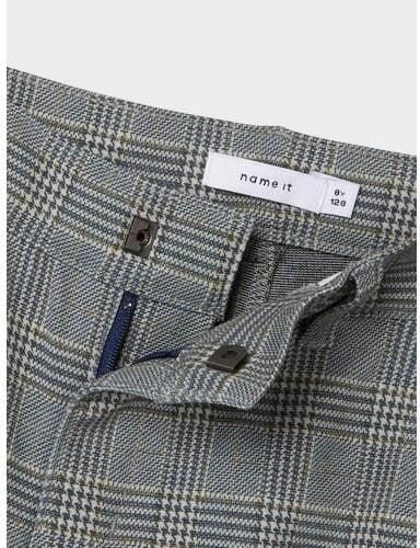 Name it KIDS geruite slim fit broek NKMSILAS beige grijs Jongens Polyester 122 - Foto 2