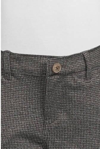 Name it KIDS geruite slim fit broek NKMSILAS grijsbruin Jongens Polyester 128