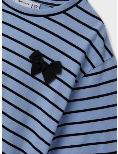 Name it KIDS gestreept T-shirt NKFHELLAMIA blauw donkerblauw Meisjes Katoen Ronde hals 122 128 - Foto 2