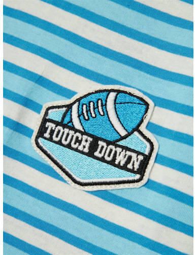 Name it KIDS gestreept T-shirt NKMDALOVAN aquablauw wit Jongens Katoen Ronde hals 146 152 - Foto 3