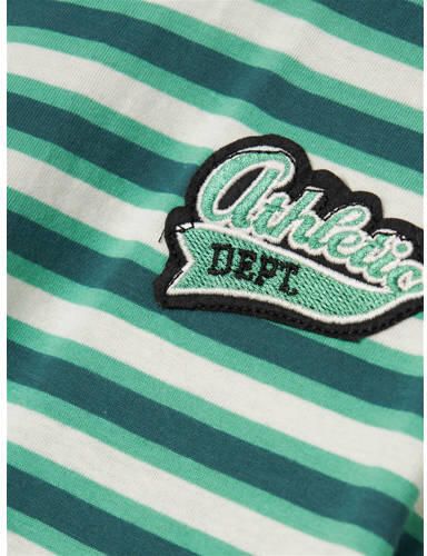 Name it KIDS gestreept T-shirt NKMDALOVAN mintgroen groen ecru Jongens Katoen Ronde hals 146 152