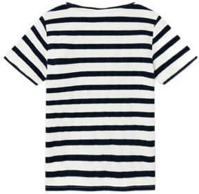 Name it KIDS gestreept T-shirt NKMDUNSTER donkerblauw wit Jongens Katoen Ronde hals 122 128