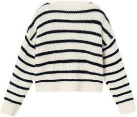 Name it KIDS gestreept vest NKFVERONJA ecru zwart Meisjes Acryl Ronde hals 134 140 - Foto 2