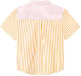 Name it KIDS gestreepte blouse NKFHISTRIPE roze geel Meisjes Katoen Klassieke kraag 158 164