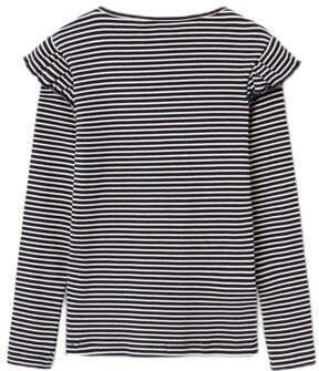 Name it KIDS gestreepte longsleeve NKFTESILLA donkerblauw wit Meisjes Stretchkatoen Ronde hals 122 128 - Foto 3