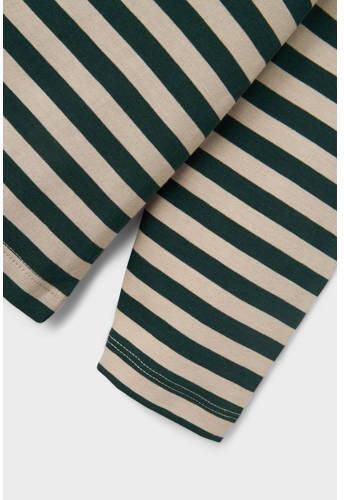 Name it KIDS gestreepte longsleeve NKMSALMO beige zwart Jongens Katoen Ronde hals 122 128 - Foto 2