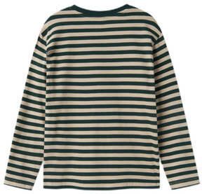 Name it KIDS gestreepte longsleeve NKMSALMO beige zwart Jongens Katoen Ronde hals 122 128