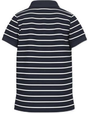 Name it KIDS gestreepte polo NKMVOLO donkerblauw wit Jongens Stretchkatoen Polokraag 122 128