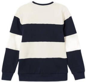 Name it KIDS gestreepte sweater NKMFUNGI donkerblauw offwhite Streep 122 128