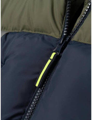 Name it KIDS gewatteerde winterjas NKMMONTEL donkerblauw grijs donkergroen Jongens Polyester Capuchon 116 - Foto 3