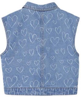 Name it KIDS gilet NKFLILLI met hartjes dark blue denim Blauw Hartjes 116 - Foto 2