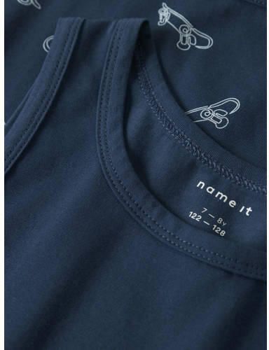 NAME IT KIDS hemd donkergrijs (set van 2) Blauw Meisjes Stretchkatoen Ronde hals - Foto 3