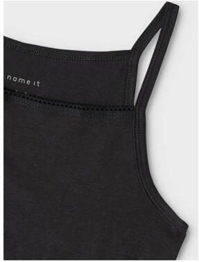Name it KIDS hemd NKFSTRAP set van 2 zwart Meisjes Stretchkatoen Ronde hals 122 128 - Foto 3