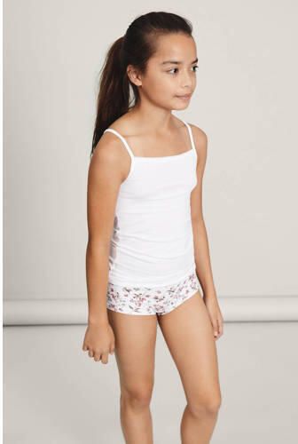 Name it KIDS hemd NKFSTRAP set van 2 wit Meisjes Stretchkatoen Ronde hals 146 152 - Foto 3